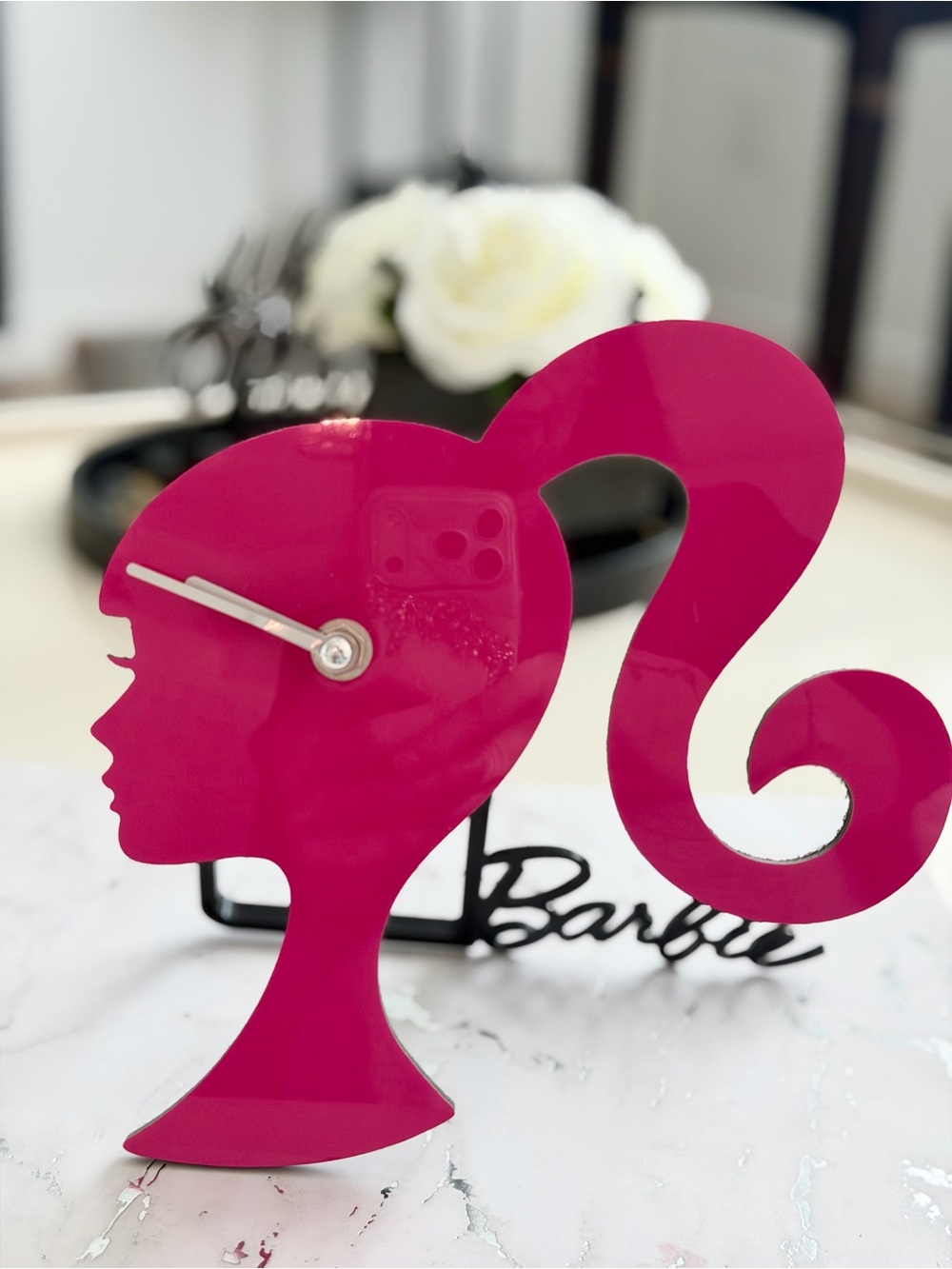 Mattel Barbie Black and Pink Decorative Silhouette Stand